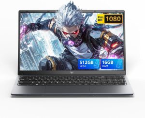 ACEMAGIC 15.6" Laptop Computer LX15 with Intel N97 Processor,16GB DDR4 512GB SSD,1080P FHD,Windows 11 Pro,5000mAh, 180° Fold,USB3.2 Type-C,Ideal for Work & Study