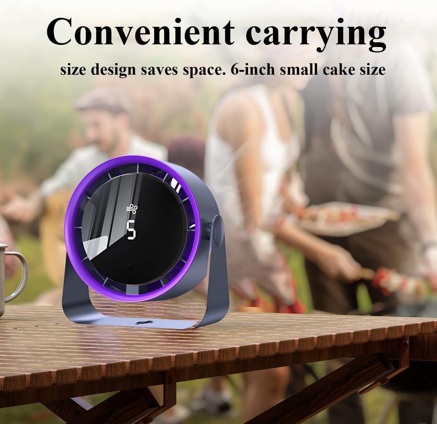 KRCIQMV Table Wall Ceiling Fan 1800mAh USB Rechargeable - 5-Speed Hands-Free Cooktop Cooler, Oil-Proof ABS, 180° Tilt, Purple Desk Fan for Office Home 6 KRCIQMV Table Wall Ceiling Fan 1800mAh USB Rechargeable - 5-Speed Hands-Free Cooktop Cooler, Oil-Proof ABS, 180° Tilt, Purple Desk Fan for Office Home - الصورة 6