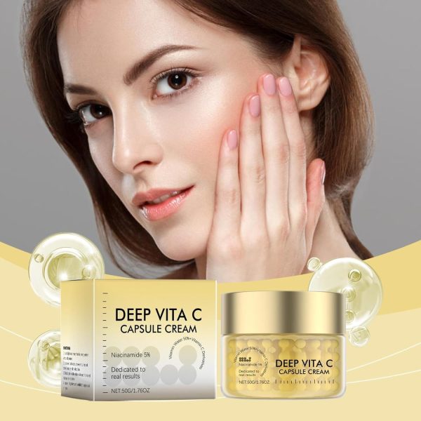 ⁦TERRIFI Deep Vitamin C Golden Capsule Face Moisturizer, Liposome Capsules for Wrinkle Reduction and Skin Radiance, Transparent Gel for Hydration and Glow⁩ - الصورة ⁦3⁩