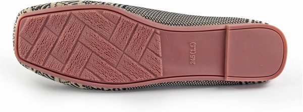 ⁦RVROVIC Women's Square Toe Knit Flats Shoes Casual Slip on Ballet Flats Comfortable Shoes for Women⁩ - الصورة ⁦3⁩
