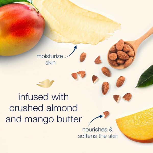 ⁦Dove Crushed Almond & Mango Butter Exfoliating Body Polish Scrub - 10.5 fl oz⁩ - الصورة ⁦4⁩