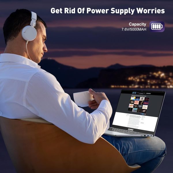 ⁦ACEMAGIC Laptop, 15.6" Business Student Laptop Computer, Intel Quad-Core Processor Windows 11 Laptop, 16GB DDR4 512GB SSD, Up to 2TB,180° Open Angle, Metal Shell, WiFi, USB3.2, Type C⁩ - الصورة ⁦5⁩