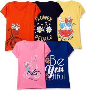 T2F girls Girls Tshirt T-Shirt (pack of 5)