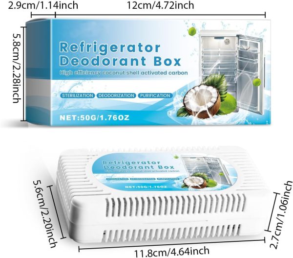 ⁦NALACAL Refrigerator Deodorant Box, Fridge Deodorizer Absorbent, Household Adsorption Purification Space Eliminates Odors, Fridge Odor Eliminator for Freezers, Coolers, and Lunch Boxes⁩ - الصورة ⁦5⁩