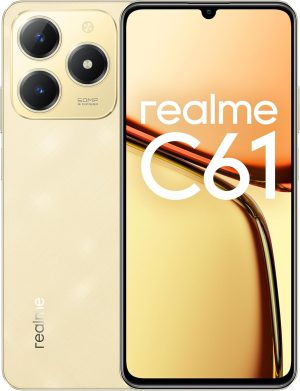 Realme C61 Dual-SIM 128GB ROM + 6GB RAM (GSM Only | No CDMA) Factory Unlocked 4G/LTE Smartphone (Sparkle Gold) - International Version