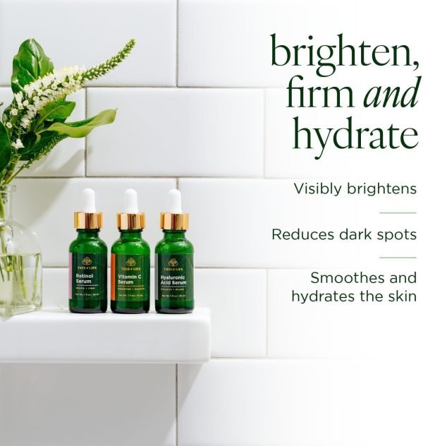 ⁦TREE OF LIFE BEAUTY ToLB Anti Aging Serum Combo Pack - 98% Natural, 72% ORGANIC - Vitamin C Serum - Retinol Serum - Hyaluronic Acid Serum⁩ - الصورة ⁦2⁩