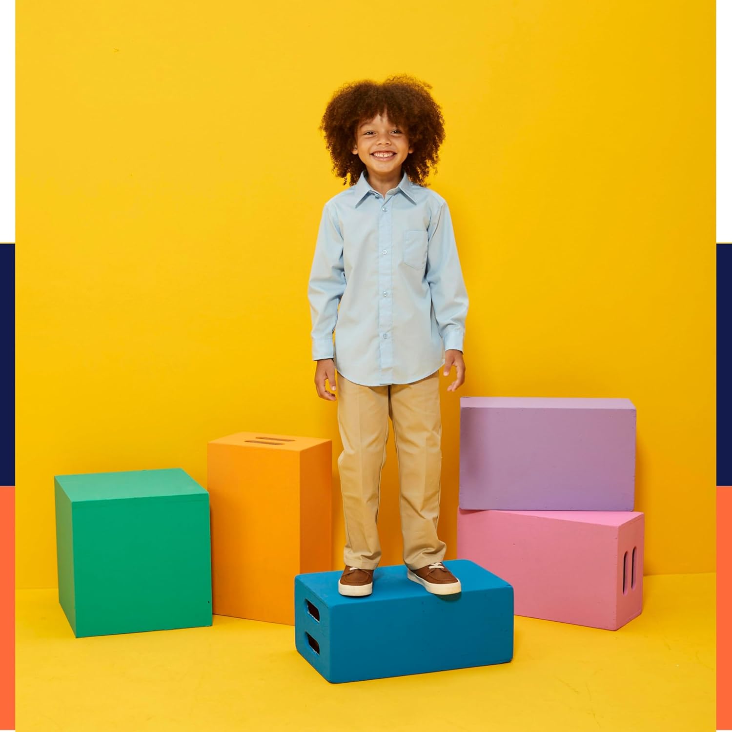 French Toast Boys' Expandable Collar Button Down Dress Shirt with Long Sleeves (Standard & Husky) 6 French Toast Boys' Expandable Collar Button Down Dress Shirt with Long Sleeves (Standard & Husky) - الصورة 6