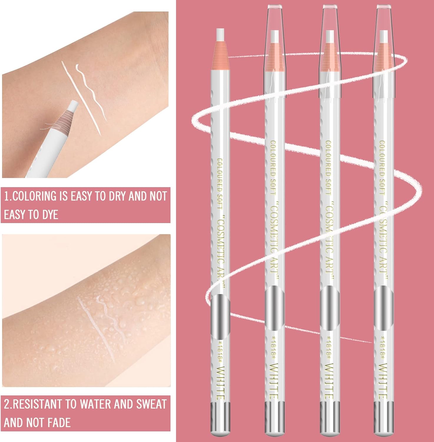 KAIQIKAIXI Tattoo Makeup And Microblading Supplies Kit-Permanent Eye Brow Liners For Marking In 5 Colors Waterproof Eyebrow Pencils Peel (white) 5 KAIQIKAIXI Tattoo Makeup And Microblading Supplies Kit-Permanent Eye Brow Liners For Marking In 5 Colors Waterproof Eyebrow Pencils Peel (white) - الصورة 5