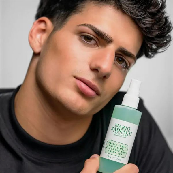 ⁦Mario Badescu Facial Spray Aloe, Rose Water and Cucumber - Green Tea Duo for Face, Neck or Hair, Cooling and Hydrating Face Mist for All Skin Types, Dewy Finish, 4 Fl Oz (Pack of 2)⁩ - الصورة ⁦6⁩