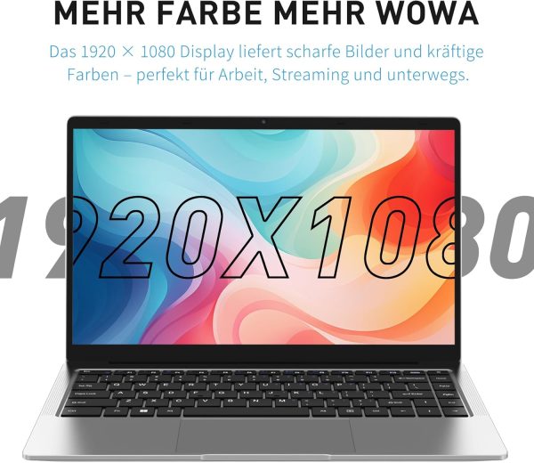 ⁦Auusda Laptop 14 Inch, Quad-Core J4125 (up to 2.8GHz) 8GB DDR4 512GB SSD, Cheap Laptop, USB 3.0, Mini HDMI, MicroSD Slot, Memory Expandable up to 3TB, Notebook for Students and Office⁩ - الصورة ⁦3⁩