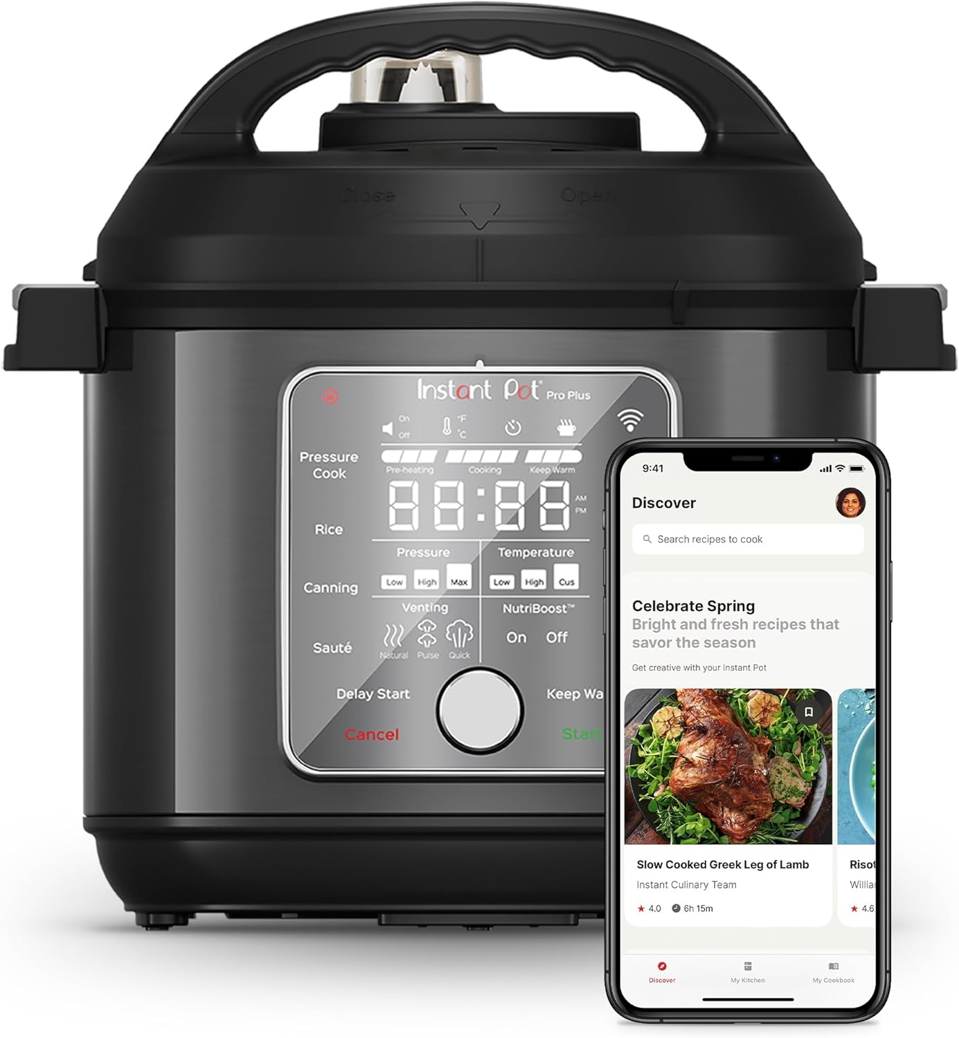 Instant Pot Pro Plus Wi-Fi Smart 10-in-1, Pressure Cooker, Slow Cooker, Rice Cooker, Steamer, Sauté Pan, Yogurt Maker, Warmer, Canning Pot, Sous Vide, Includes App with Over 800 Recipes, 6 Quart 1 Instant Pot Pro Plus Wi-Fi Smart 10-in-1, Pressure Cooker, Slow Cooker, Rice Cooker, Steamer, Sauté Pan, Yogurt Maker, Warmer, Canning Pot, Sous Vide, Includes App with Over 800 Recipes, 6 Quart