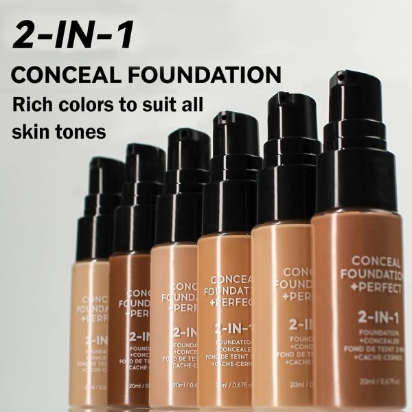 ⁦NALACAL 2 in 1 Concealer Full Coverage Foundation for Mature Skin, Oil Control Matte Liquid Makeup, Waterproof Base De Maquillaje, High Coverage - 02 Natural⁩ - الصورة ⁦7⁩