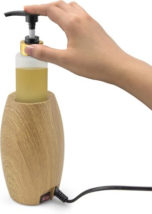 Elitzia Massage Oil Warmer Lotion Warmer 131°F Constant Temperature with Plastic Pump Bottles Massage Oil Heater for Creams Gels & Essential Oils ETOH843N