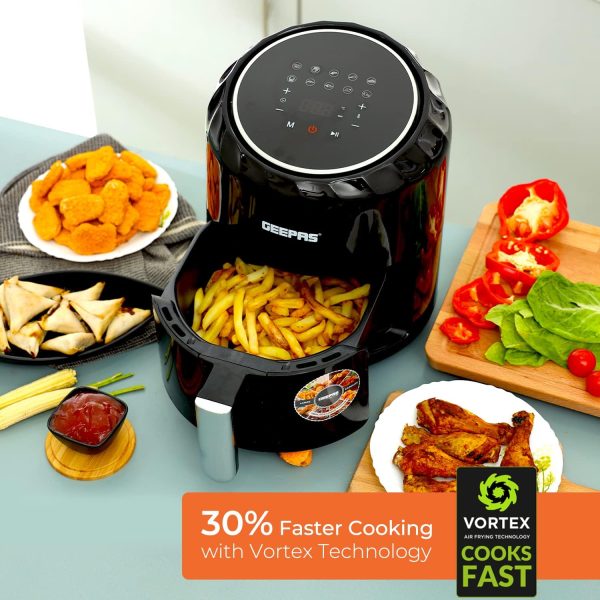 ⁦Geepas GAF37512 1350W Digital Air Fryer, 3.2 Liter Capacity, Black⁩ - الصورة ⁦7⁩