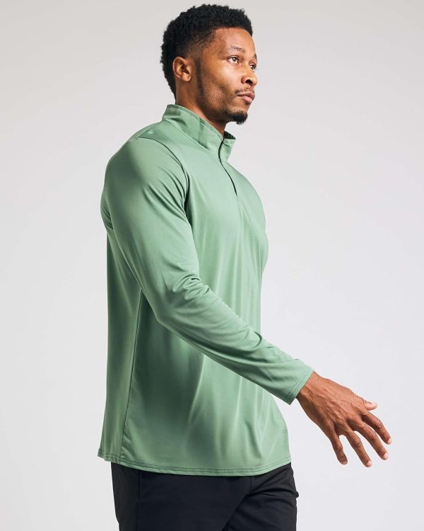 ⁦Real Essentials 3 Pack: Men's Active Dry-Fit Quarter Zip Long Sleeve Outdoor Athletic Performance Pullover⁩ - الصورة ⁦2⁩