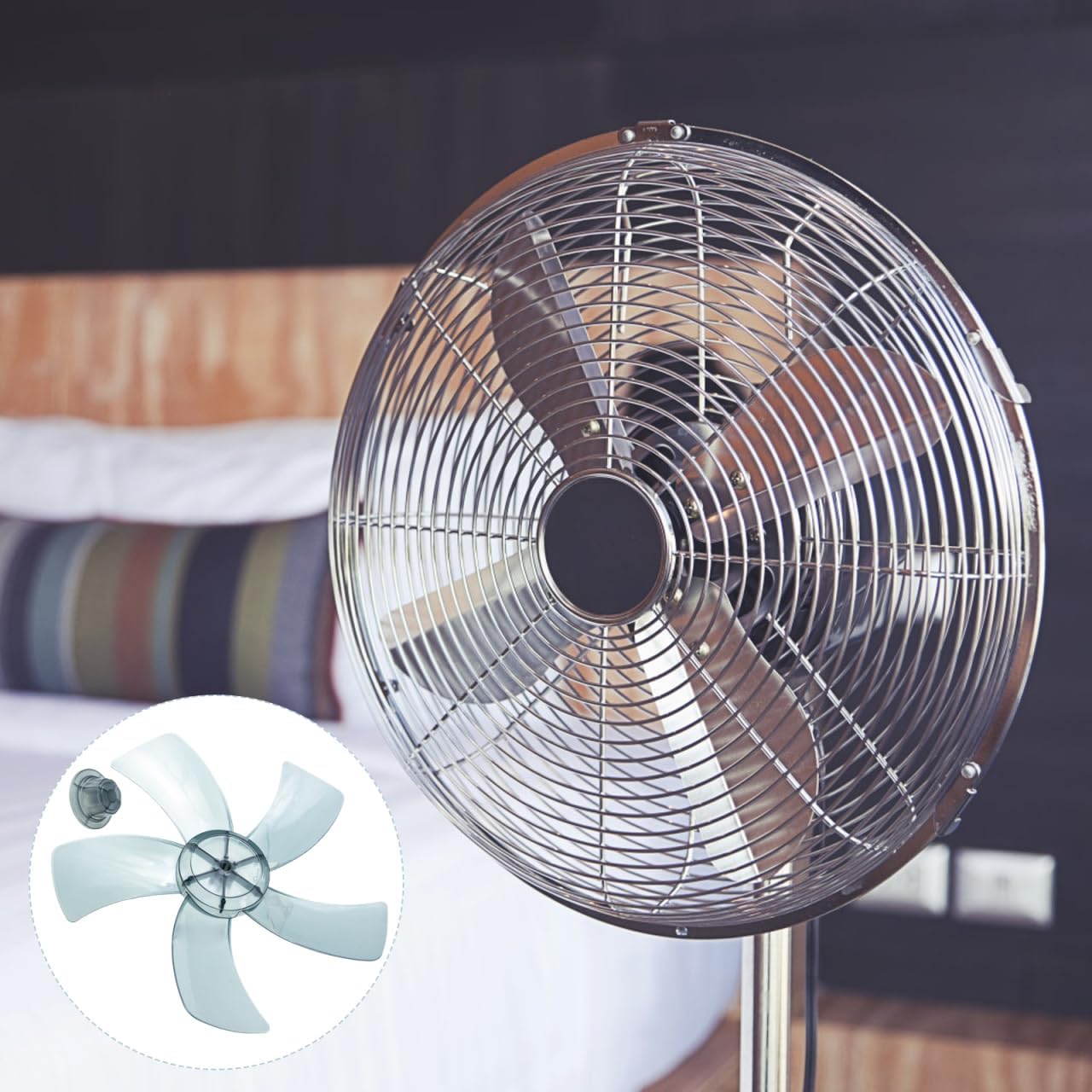 Hemobllo Universal Thickened Electric Fan 5 Blade Fan Blade, Vertical Fan Blade Replacement, 300MM 2 Hemobllo Universal Thickened Electric Fan 5 Blade Fan Blade, Vertical Fan Blade Replacement, 300MM - الصورة 2