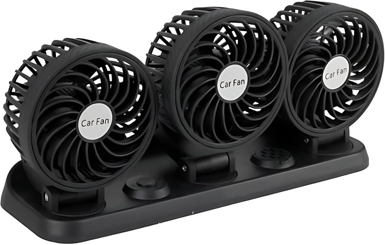 5V USB Three-Headed Car Fan – 360° Rotatable Auto Cooling Fan for Back Seat, Truck, Van, SUV, RV, Boat, Caravan – Quiet, Powerful Airflow (Black)