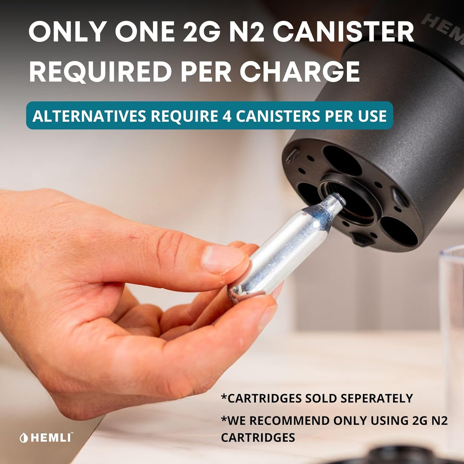 Hemli Nitro Cold Brew Coffee Maker 12 oz Ceramic-Lined, Tritan Cup, Pressure Gauge, Stores 3 Nitrogen Gas Bulbs Custom Designed for Cold Brew and Nitro Drinks 7 Hemli Nitro Cold Brew Coffee Maker 12 oz Ceramic-Lined, Tritan Cup, Pressure Gauge, Stores 3 Nitrogen Gas Bulbs Custom Designed for Cold Brew and Nitro Drinks - الصورة 7