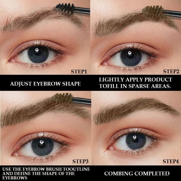 ⁦2 Pcs Tinted Thickening Brow Mascara, Brow Fast Sculpt,Waterproof, Transfer Proof, Brush to Fill in Eyebrows and Cover Gray Hairs, Light Medium Brown, 02 Taupe⁩ - الصورة ⁦2⁩