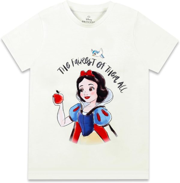 ⁦Disney Girls Disney Princess Kids Girls Short Sleeves T-Shirt Western (pack of 1)⁩ - الصورة ⁦2⁩