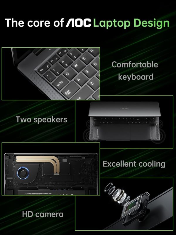 ⁦2025 AMD Laptop Computer with Ryzen 7 5700U (8C/16T, Up to 4.3GHz) Radeon RX Vega 8 Graphics Laptop 16GB RAM 512GB NVMe SSD, Windows 11, 16.1 FHD Display, WiFi 6, 53Wh Battery,HDMI, Webcam, Backlit KB⁩ - الصورة ⁦4⁩