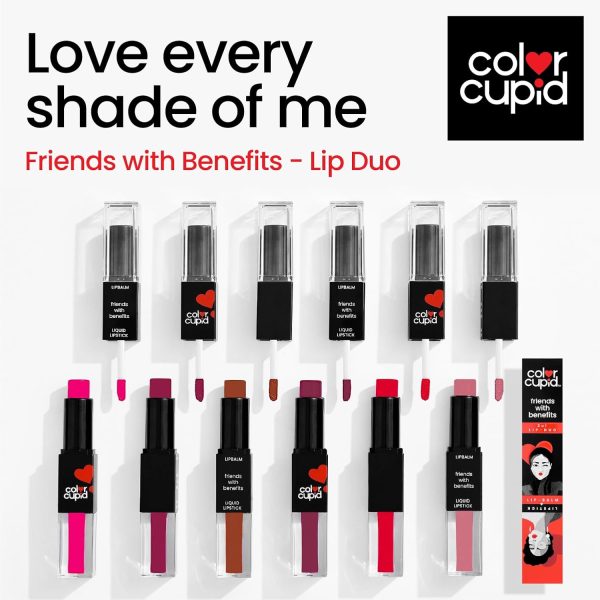 ⁦Color Cupid 2 in 1 Tinted Lip Balm + Liquid Lipstick | Intense color pay off & moisturization | Infused with Hyaluronic Acid & Jojoba Oil | Friends with Benefits | Nude & Play⁩ - الصورة ⁦7⁩