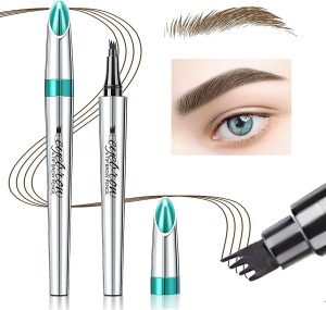 Azonee Eyebrow Pencil, Eyebrow Microblading Pen, Eye Makeup Eyebrow Pen Micro 4 Point Brow Pen Lift & Snatch Eyebrow Microblading Pen Long-Lasting Waterproof Natural Eyebrow Hair (Dark Brown)