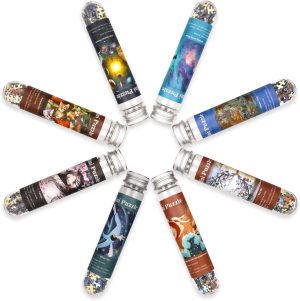 Mini Jigsaw Puzzles for Adults 234 Pieces (8 Packs) Small Jigsaw Puzzle Test Tube Puzzle Challenging Micro Puzzle Difficult Tiny Puzzle Home Decor Entertainment 6x4in