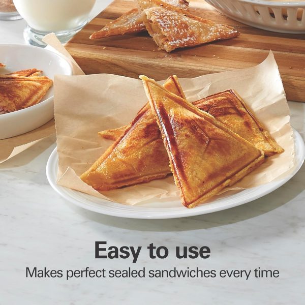 ⁦Sandwich Maker with Non-Stick Plates, Easy to Clean and Store, Perfect for Cooking Breakfast, Grilled Cheese, Tuna Melts and Snacks, Black A⁩ - الصورة ⁦3⁩