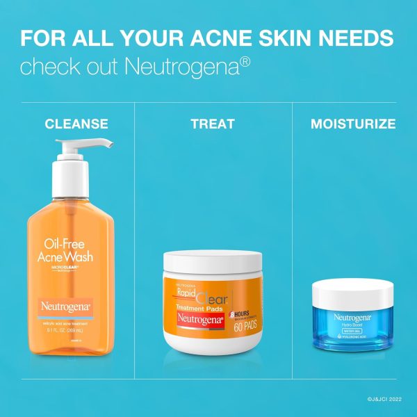 ⁦Neutrogena Oil-Free Acne Fighting Facial Cleanser with Salicylic Acid Acne Treatment Medicine, Daily Oil-Free Acne Face Wash for Acne-Prone Skin, 9.1 fl. oz, 3 pk⁩ - الصورة ⁦7⁩