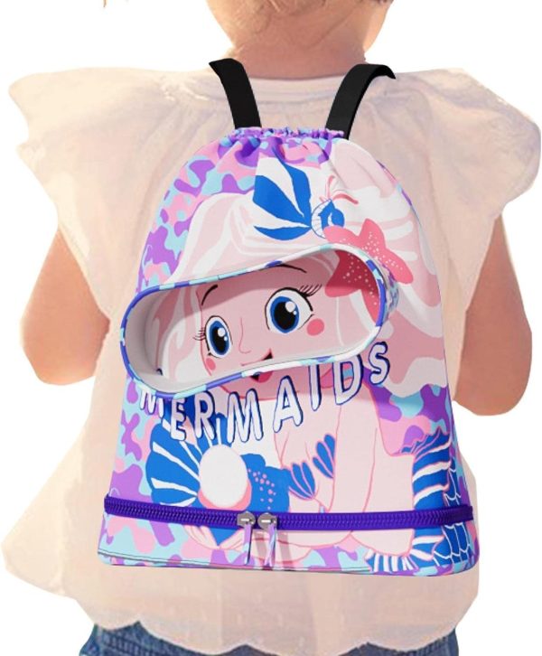 ⁦Unicorn Swimwear Girls One Pieces Rash Guard Set Flamingo Sun Suits with Sun Hat UPF 50+⁩ - الصورة ⁦4⁩