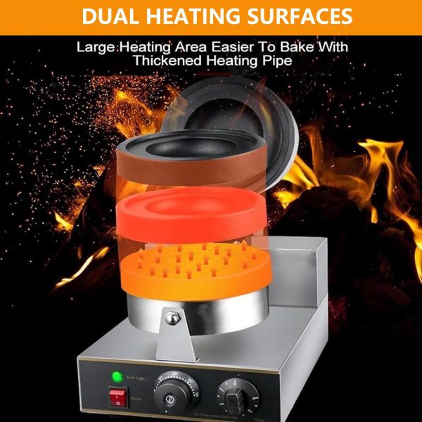 ⁦1300W Electric Burger Making Machine, Stainless Steel Panini Sandwich Hot Press Machine, No Coating, Temperature/Time Control⁩ - الصورة ⁦5⁩