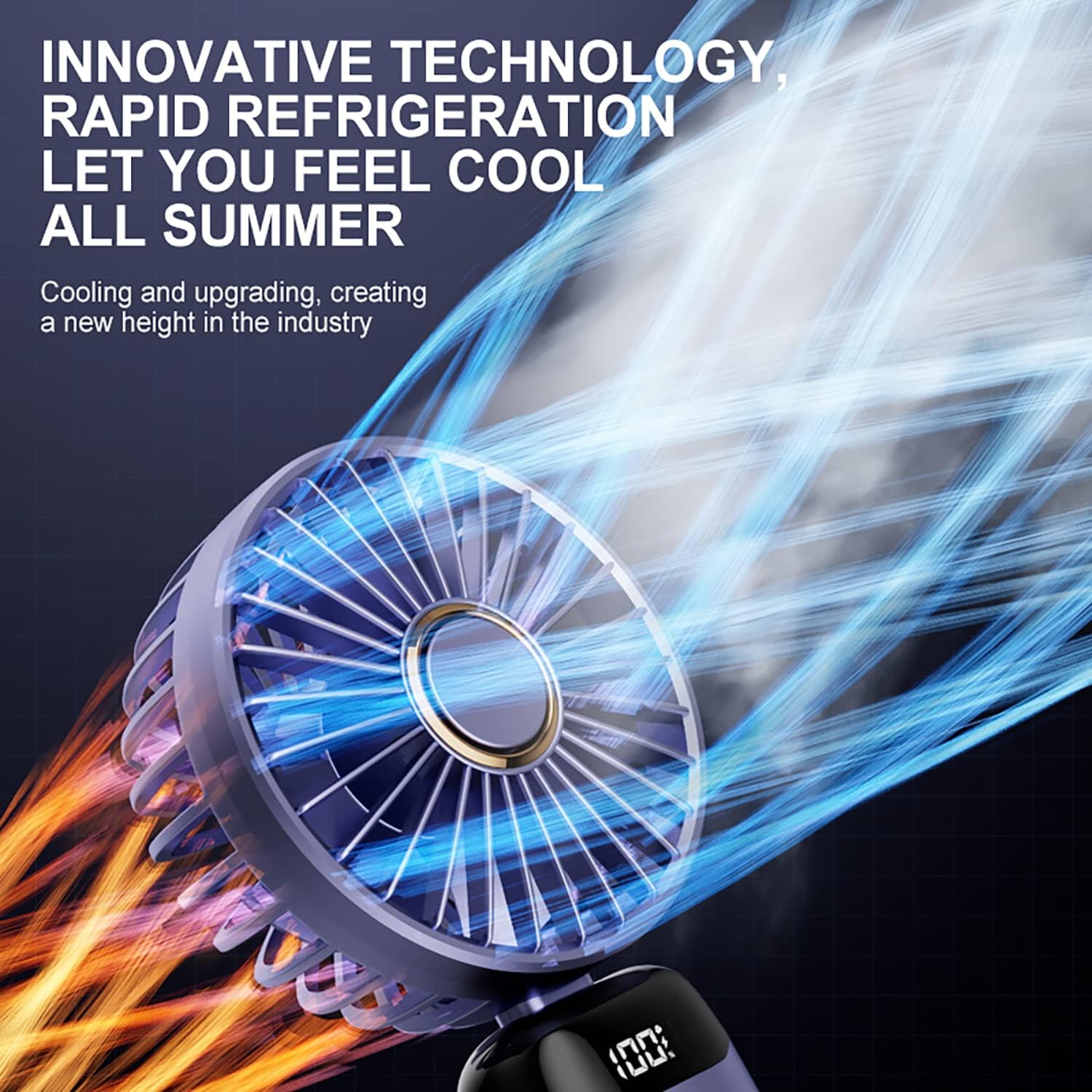 KRCIQMV Portable Handheld Fan,Mini Personal Foldable Hand Fan,5000mAh USB Rechargeable, 5 Adjustable Speeds Desk Table Fan with Lanyard and LED Power indicator (White) 4 KRCIQMV Portable Handheld Fan,Mini Personal Foldable Hand Fan,5000mAh USB Rechargeable, 5 Adjustable Speeds Desk Table Fan with Lanyard and LED Power indicator (White) - الصورة 4