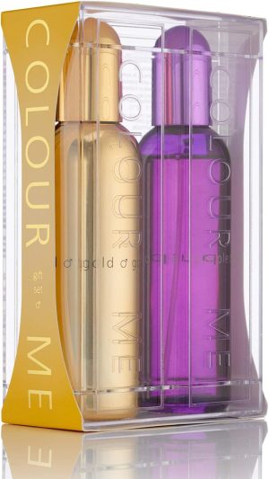 Colour Me Gold Homme & Colour Me Purple Perfumes Eau de Parfum for Women 2X100ml Pack Of 2