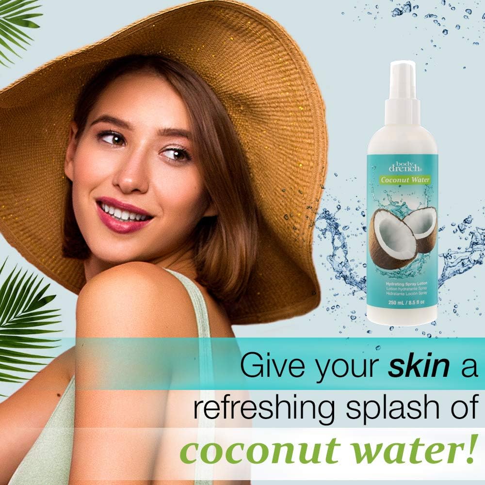 Body Drench Coconut Water Hydrating Spray Lotion for All Skin Types, 8.5 fl oz 2 Body Drench Coconut Water Hydrating Spray Lotion for All Skin Types, 8.5 fl oz - الصورة 2