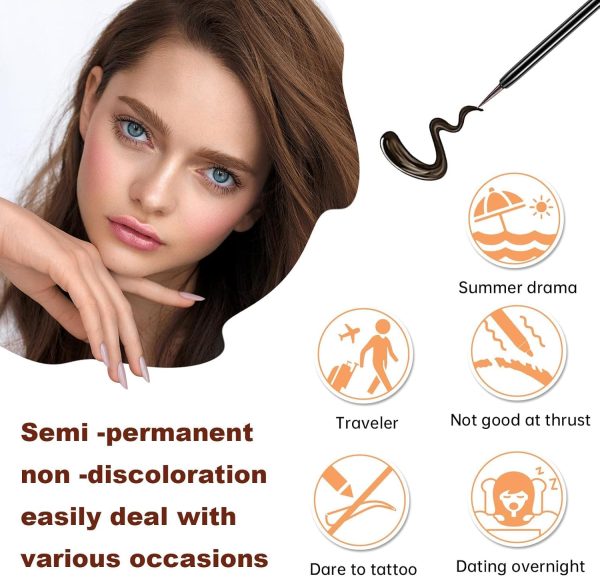 ⁦Brow Tattoo Peel off Tint, Brow Tattoo Peel off Tint, Peel off Tattoo Eyebrow Gel, Brow Tattoo Tint Gel Peel off Anjoize, Naturally Filled Brows With eyebrow card⁩ - الصورة ⁦6⁩
