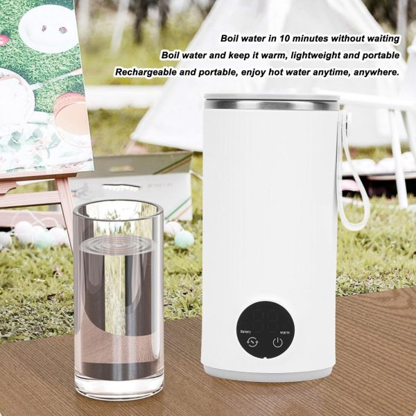 ⁦Travel Electric Kettle, 4 Temperature Settings Heated Travel Mug, 400ML Portable Electric Kettle with Built in Rotary Stirrer, 6000mah USB Rechargeable⁩ - الصورة ⁦2⁩
