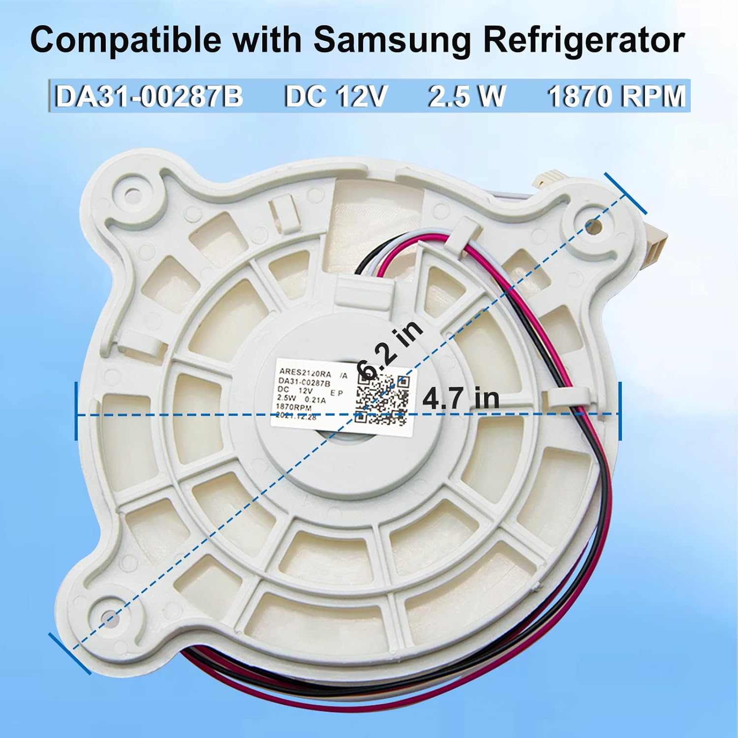 AUGSMIAR DA31-00287B Refrigerator Evaporator Fan Motor for Samsung Refrigerator, Replaces DA31-00334C DA31-00334A DA96-00968A AP6803162 3954921 AP5948644 PS9494284 EAP9494284 3 AUGSMIAR DA31-00287B Refrigerator Evaporator Fan Motor for Samsung Refrigerator, Replaces DA31-00334C DA31-00334A DA96-00968A AP6803162 3954921 AP5948644 PS9494284 EAP9494284 - الصورة 3