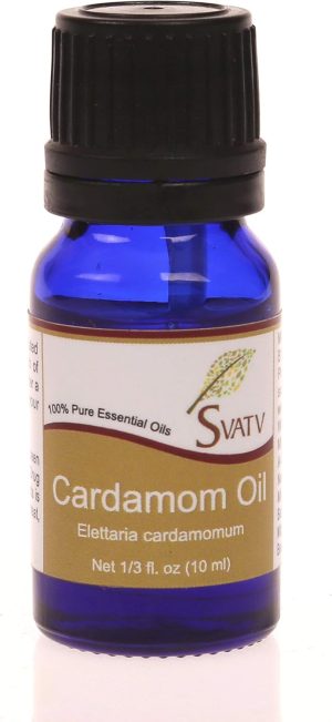 SVATV Cardamom Essential Oil For Yoga Massage & Therapeutic Grade, Boost Uplifted Mood & Room Fragrance Oil for Diffuser, Aromatherapy Oils, DIY Personal Care - 10ml