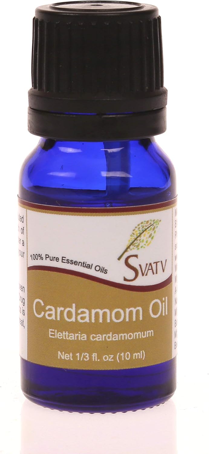 SVATV Cardamom Essential Oil For Yoga Massage & Therapeutic Grade, Boost Uplifted Mood & Room Fragrance Oil for Diffuser, Aromatherapy Oils, DIY Personal Care - 10ml 1 SVATV Cardamom Essential Oil For Yoga Massage & Therapeutic Grade, Boost Uplifted Mood & Room Fragrance Oil for Diffuser, Aromatherapy Oils, DIY Personal Care - 10ml