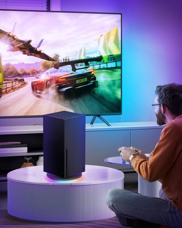 ⁦حامل عمودي RGB لوحدة تحكم Xbox Series X ووحدة التحكم، حامل مروحة تبريد وقاعدة شحن مزدوجة مع مجموعات فلتر غطاء الغبار، حامل اضاءة LED مع مقابس فلتر غبار مطاطية، اوضاع اضاءة RGB⁩ - الصورة ⁦7⁩