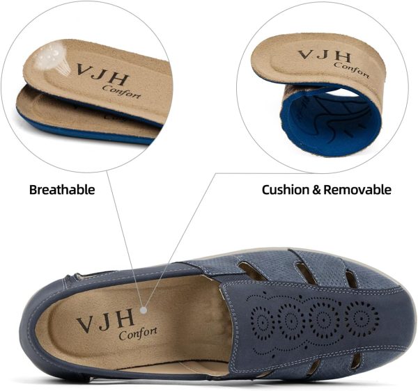 ⁦VJH confort Women’s Loafers, Slip-on Round Toe Light Weight Comfort Casual Walking Shoes⁩ - الصورة ⁦3⁩