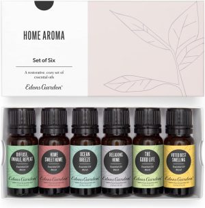 Edens Garden Home Aroma Essential Oil 6 Set, Best 100% Pure Aromatherapy Diffusion Kit (for Diffuser & Therapeutic Use), 10 ml