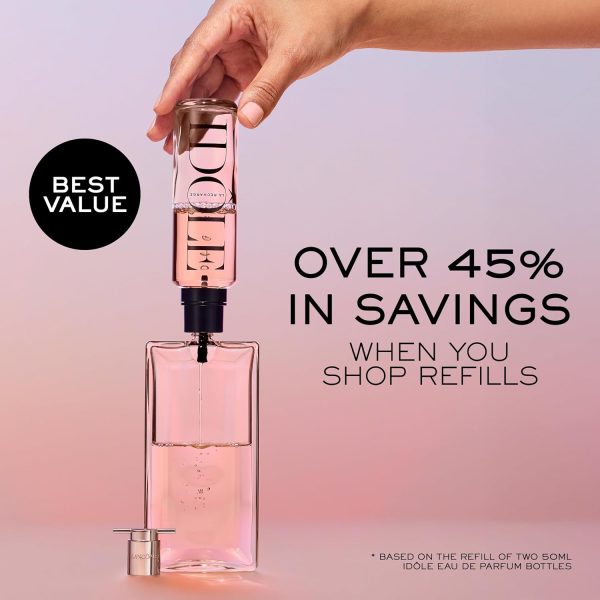 ⁦Lancôme Idôle Eau de Parfum - Long Lasting Fragrance with Notes of Bergamont, Jasmine & Vanilla - Fresh & Floral Women's Perfume - 0.85 Fl Oz⁩ - الصورة ⁦3⁩