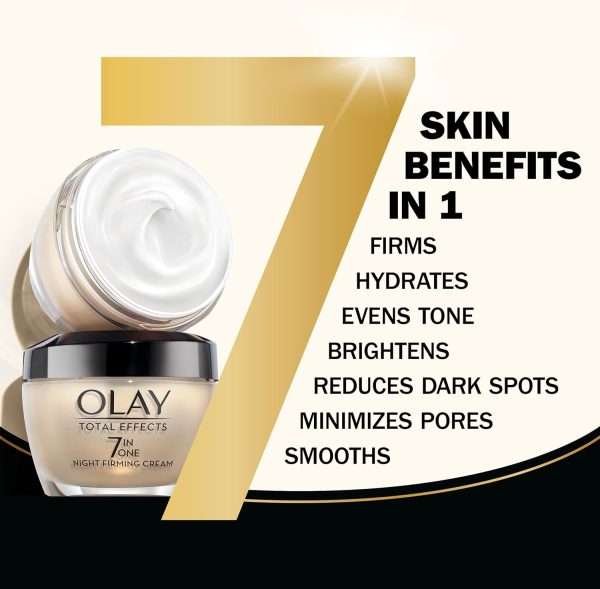 ⁦Olay Total Effects Anti-Aging Night Firming Cream & Face Moisturizer with Vitamin C & E, 1.7 Fluid Ounce⁩ - الصورة ⁦2⁩
