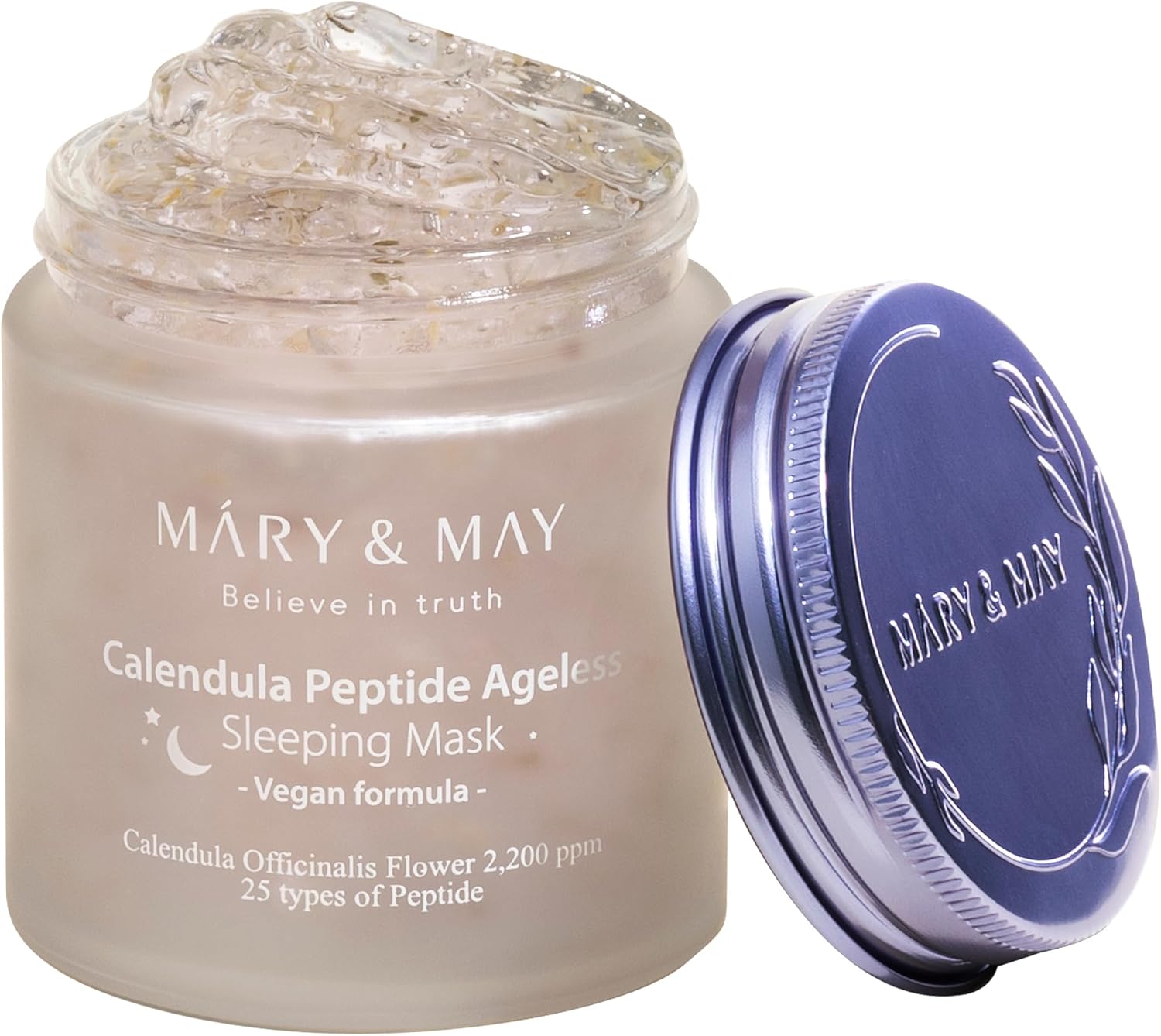 Mary&May Vegan Calendula Peptide Ageless Sleeping Mask 110g, Deep Hydration, Calendula petals, 25 types peptide, Hyaluronic, Gel type, Korean Facial Mask, marynmay 1 Mary&May Vegan Calendula Peptide Ageless Sleeping Mask 110g, Deep Hydration, Calendula petals, 25 types peptide, Hyaluronic, Gel type, Korean Facial Mask, marynmay