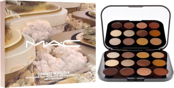 ⁦MAC Connect In Colour Eyeshadow Palette x12 - Unfiltered Nudes, 12.2 g⁩ - الصورة ⁦3⁩