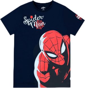 مارفيل تي شيرت مارفيل Spiderman للاولاد باكمام قصيرة مصنوع من القطن بنسبة 100% بتصميم غربي (عبوة من قطعة واحدة)