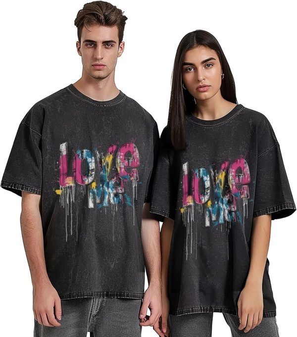 ⁦Joyidec Mens Graphic Cotton T-Shirts Tees Men's Crew Unisex Wash T-Shirts for Men or Women⁩ - الصورة ⁦2⁩