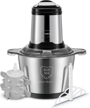 Impex Electric Food Chopper 3Ltr Food Processor Blender 400W, 3Speed Adjustable, Meat Grinder, Stainless Steel Body And 6Pcs Blade,Multi Food Chopper For Meat,Vegetables,Fruits,Nuts -2Years Warranty